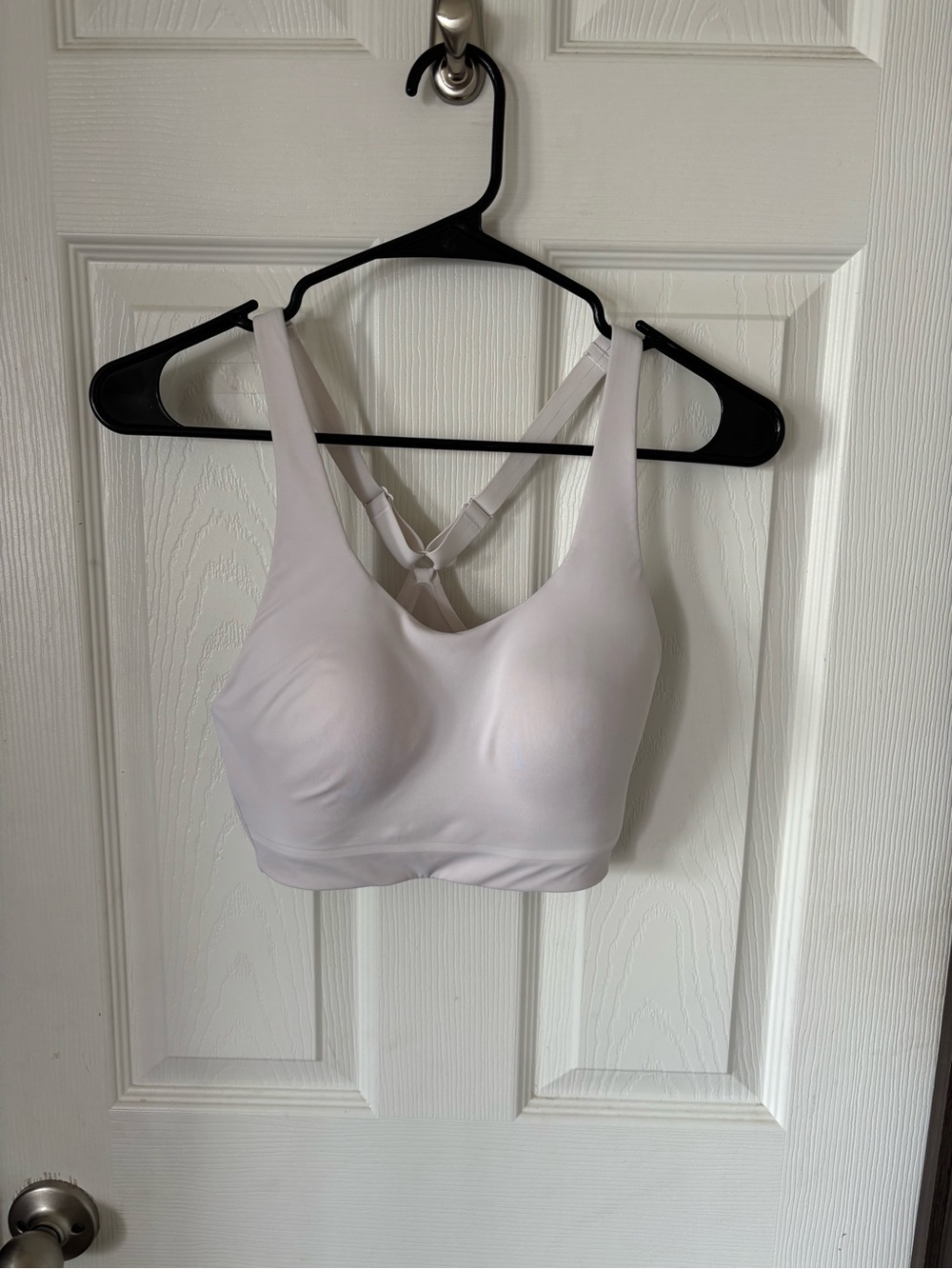 Athleta White Seamless Sports Bralette with Adjustable Crisscross Straps